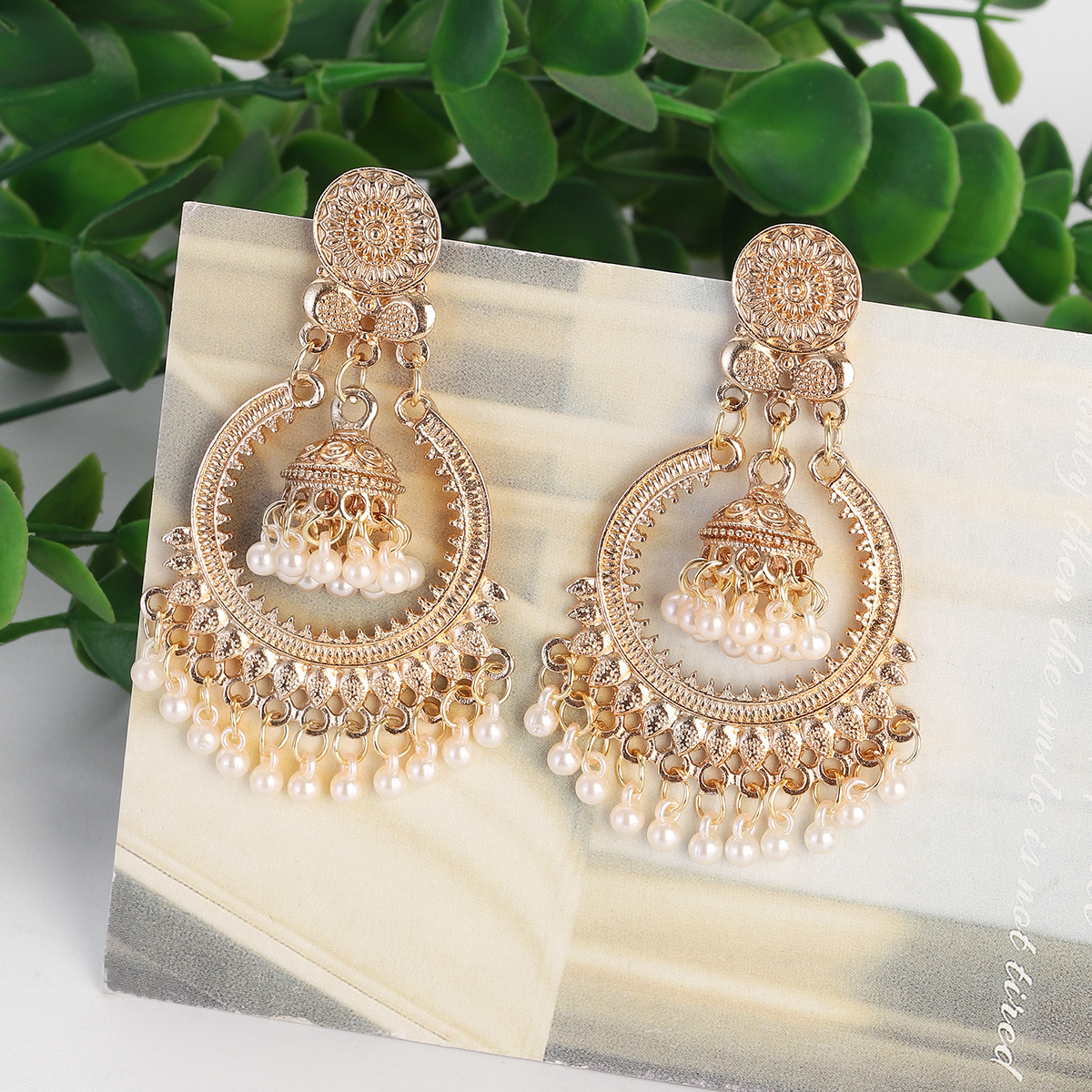 Indian Wedding Supply - Classic Vintage Gold Color Round Dangle