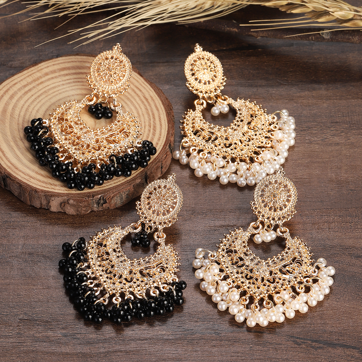 Indian Wedding Supply - New Ethnic Gold Color Indian Jhumka