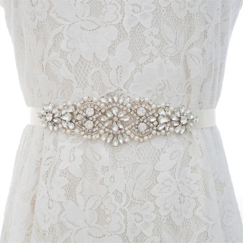 Bridal Sash Ribbon - Fashion Ribbon Bridal Belt Long Silver