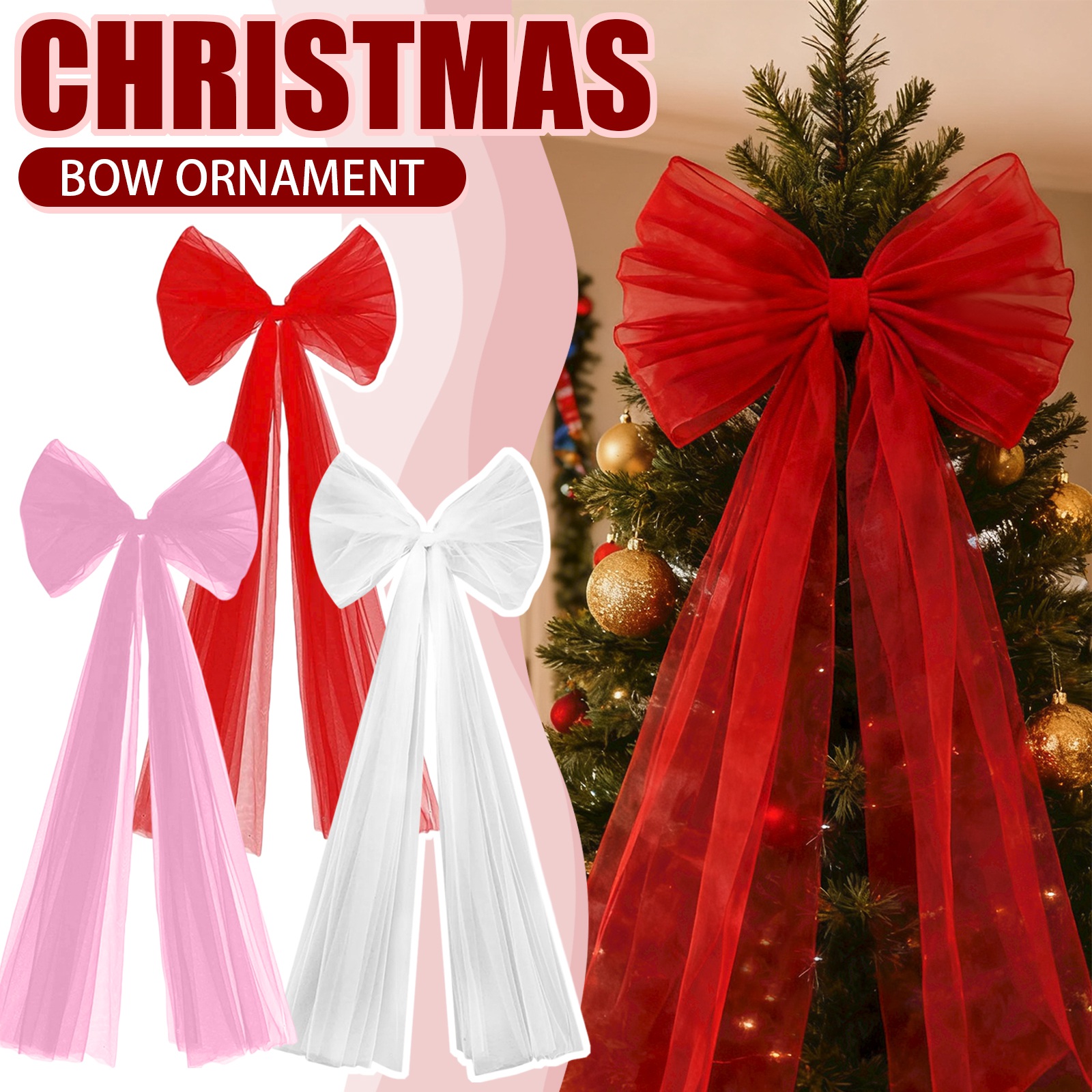 Christmas Tulle Bow Decoration - Wedding Supply Shops recensie en prijs