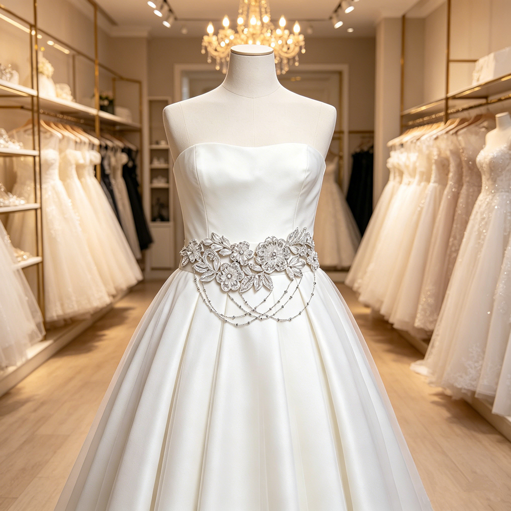 Silver Crystal Wedding Dress B - Bridal Sash Ribbon recensie en prijs