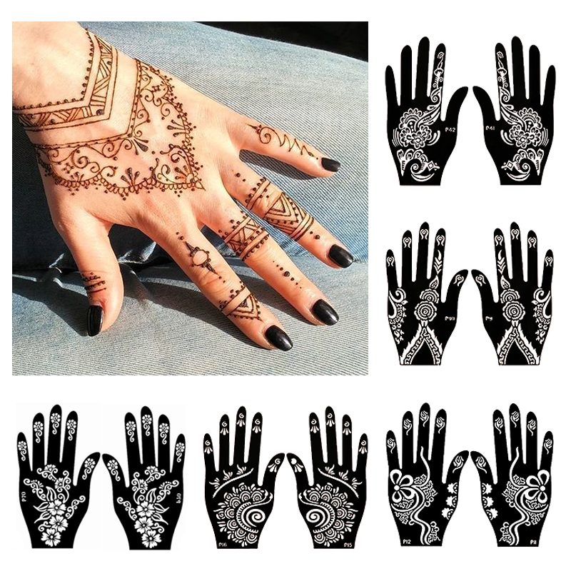 2pcs Henna Tattoo Stencils Tem - Indian Wedding Supply recensie en prijs