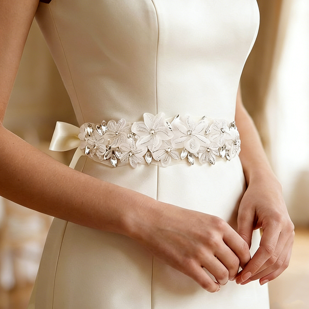 Romantic 3D Floral Bridal Belt - Bridal Sash Ribbon recensie en prijs