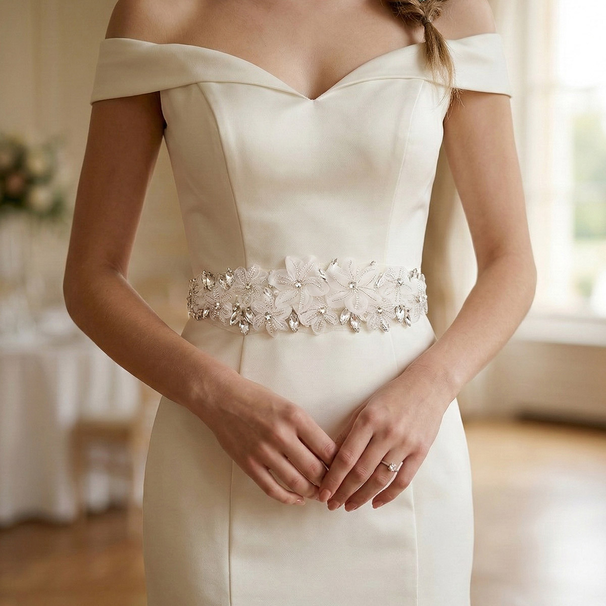 Romantic 3D Floral Bridal Belt - Bridal Sash Ribbon recensie en prijs