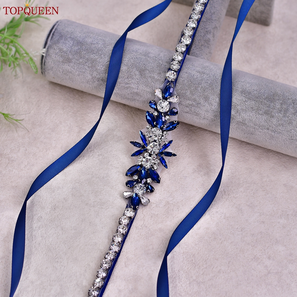 TOPQUEEN Blue Diamond Bridal R - Bridal Sash Ribbon recensie en prijs