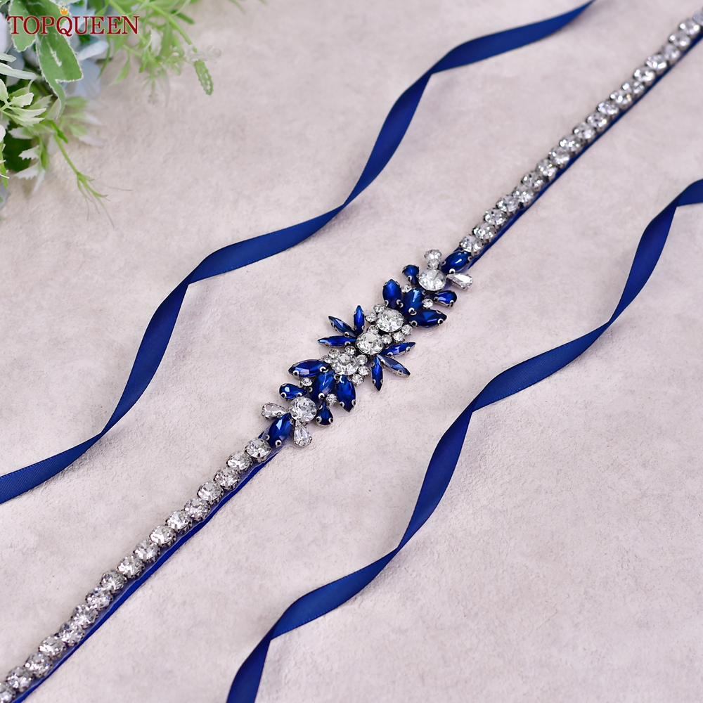 TOPQUEEN Blue Diamond Bridal R - Bridal Sash Ribbon recensie en prijs
