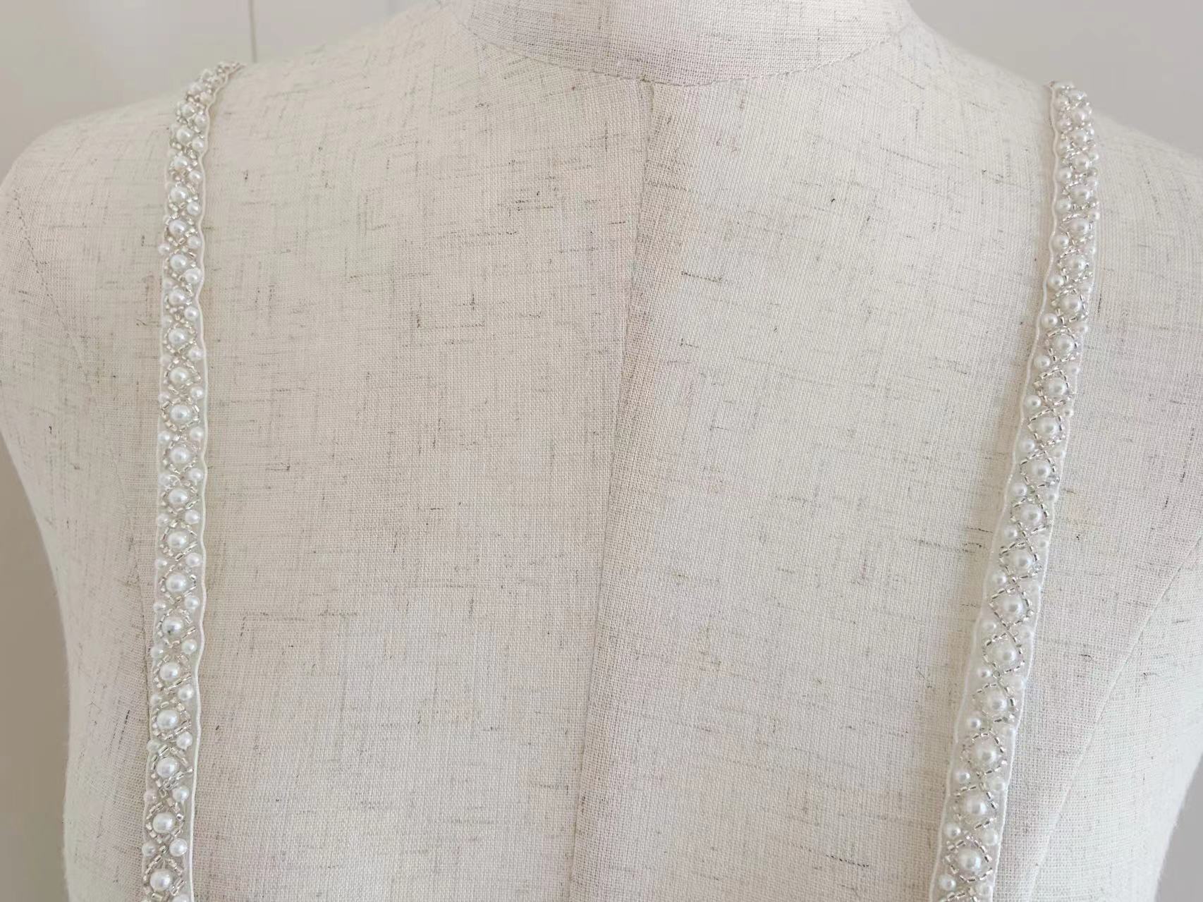 Top Quality Off White Pearl Be - Bridal Sash Ribbon recensie en prijs