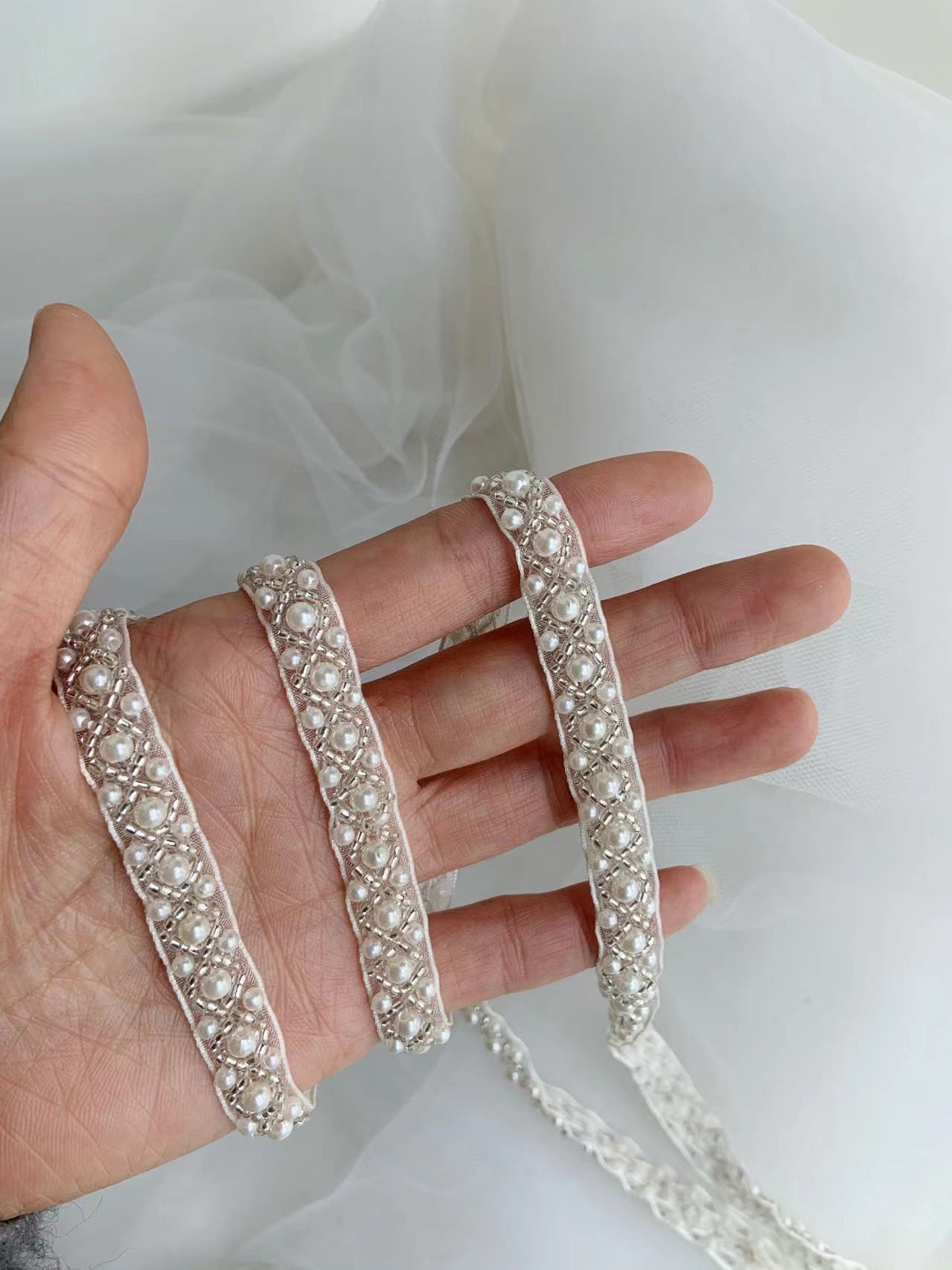 Top Quality Off White Pearl Be - Bridal Sash Ribbon recensie en prijs