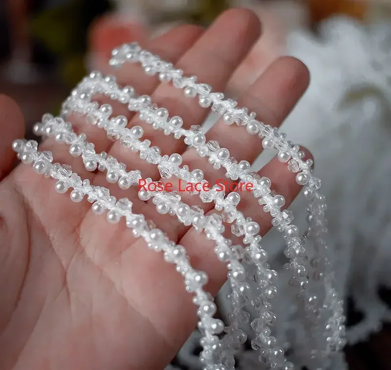 3 Yards Pearl lace trim, pearl - Bridal Sash Ribbon recensie en prijs