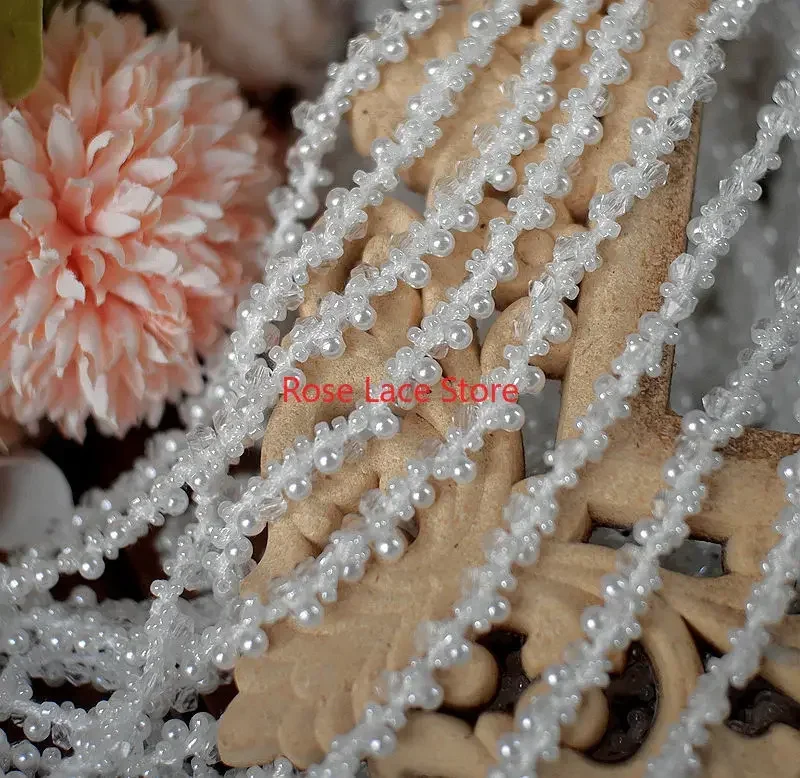 3 Yards Pearl lace trim, pearl - Bridal Sash Ribbon recensie en prijs