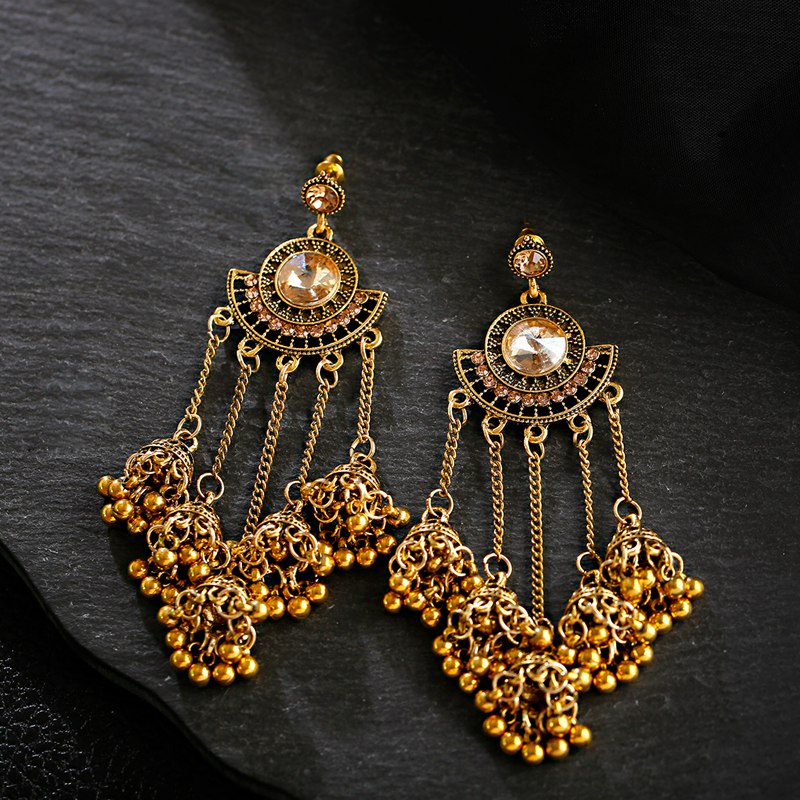 Indian Jhumka Earrings Gold Sl - Indian Wedding Supply recensie en prijs