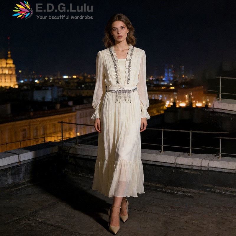 EDGLuLu Elegant White Chiffon  - Wedding Lulu recensie en prijs