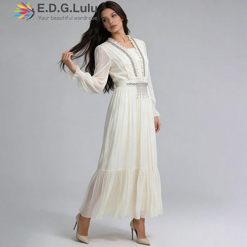 EDGLuLu Elegant White Chiffon  - Wedding Lulu recensie en prijs