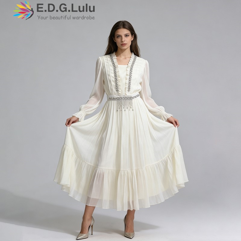 EDGLuLu Elegant White Chiffon  - Wedding Lulu recensie en prijs