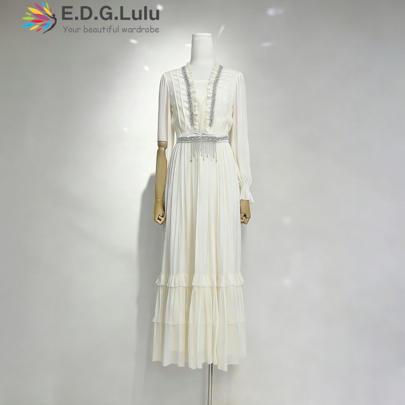EDGLuLu Elegant White Chiffon  - Wedding Lulu recensie en prijs